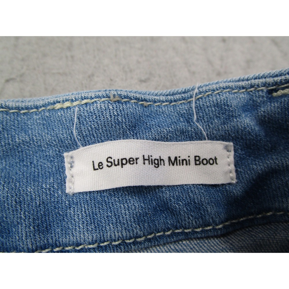 FRAME Le Super High Mini Boot Jeans Light Wash Blue Side Slit Size 23 - Picture 4 of 14